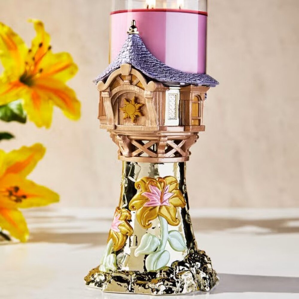 Dinsey Rapunzel Tower-3 wick candle holder Bath and Body Works NWT